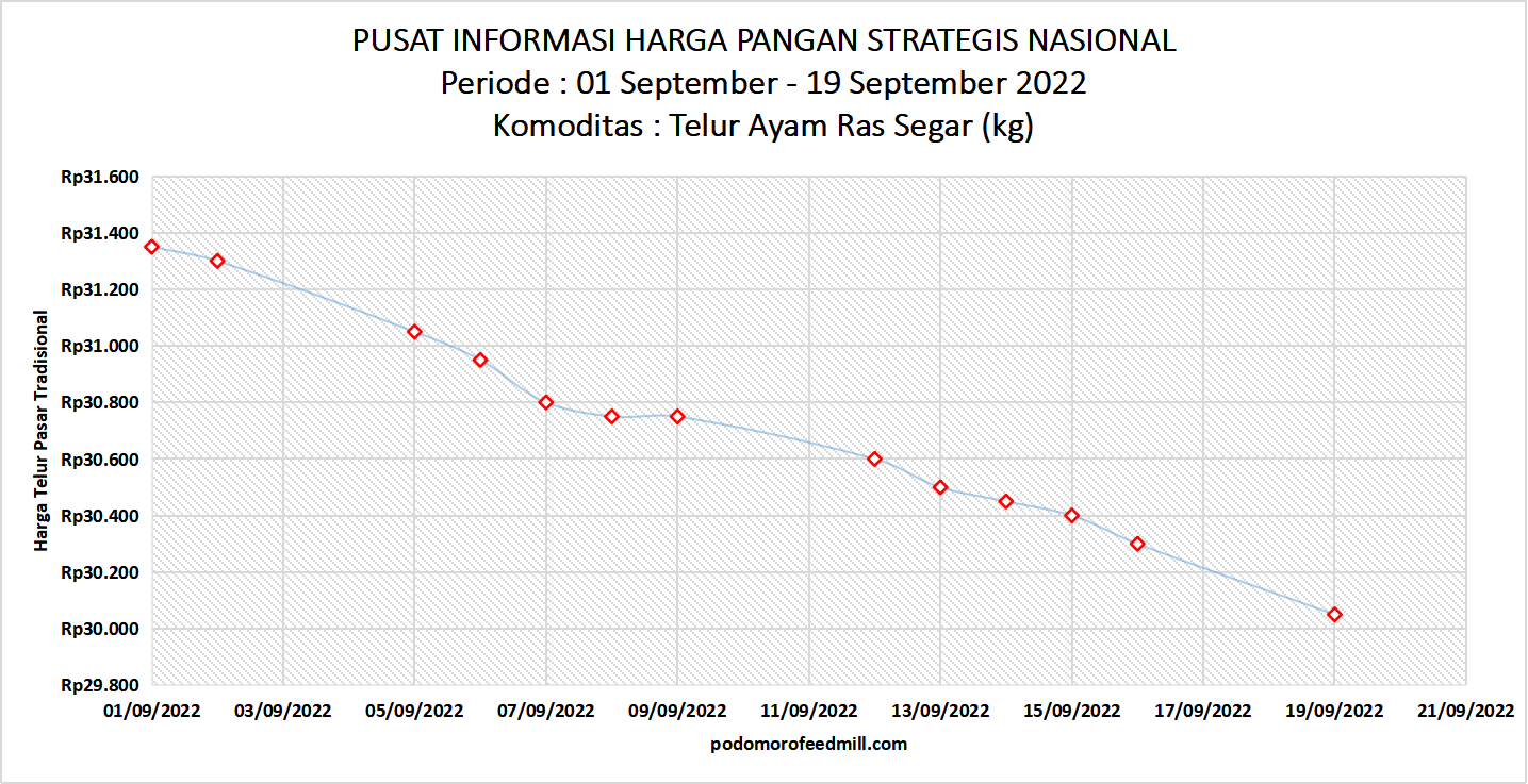 grafik harga telur di pasar tradisional
